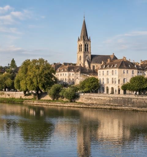 Melun au bord de la Seine